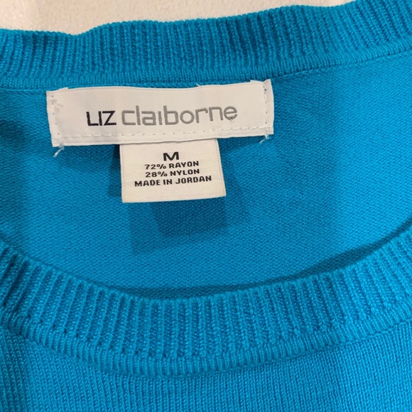 Liz Claiborne Teal Top Size Medium - Picture 6 of 6
